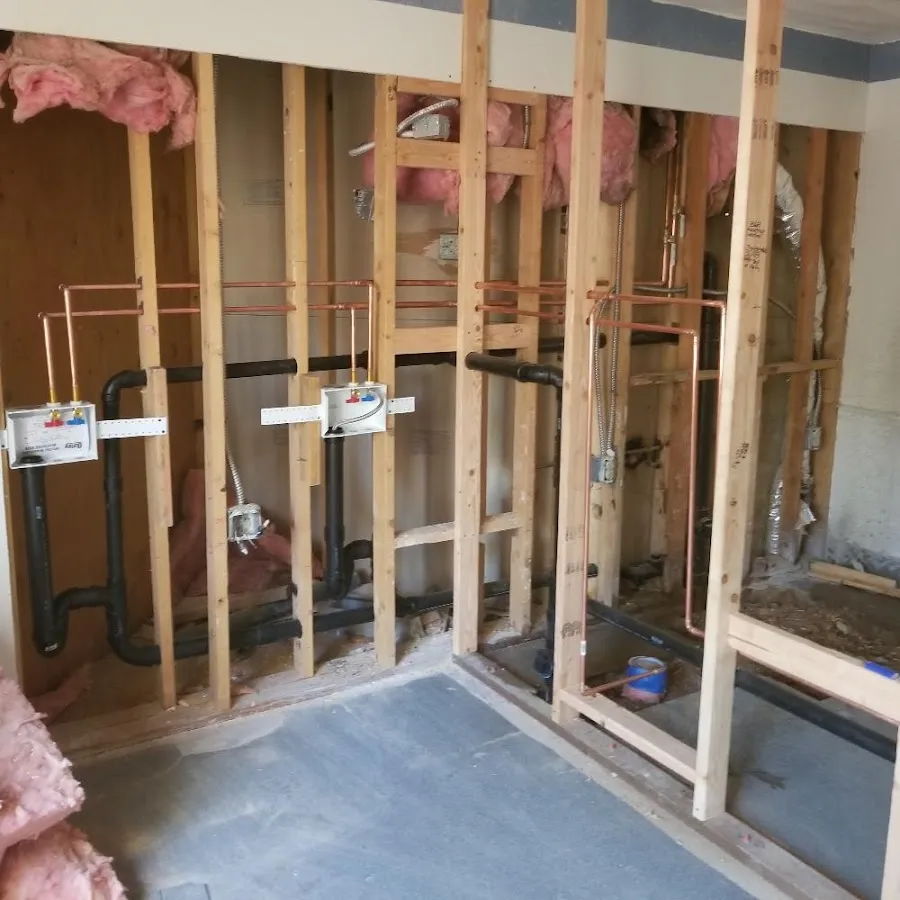 Copper pipe rough-in and plumbing installation in Elk City